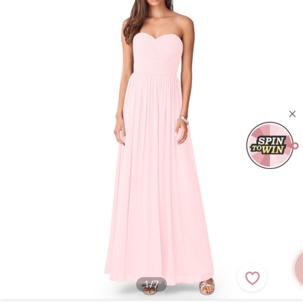 Azazie Jada Blushing Pink Bridesmaid Dress